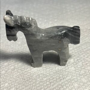 Gray Stone Collectible Carved Horse Figurine